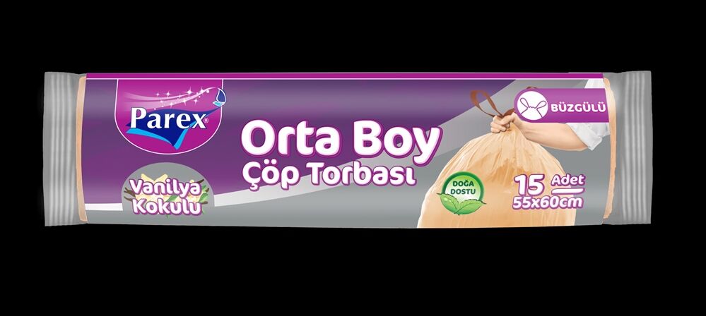 Çöp Torbası Büzgülü Vanilya Kokulu Orta Boy