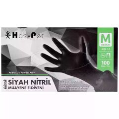 Siyah Nitril Eldiven  M Beden