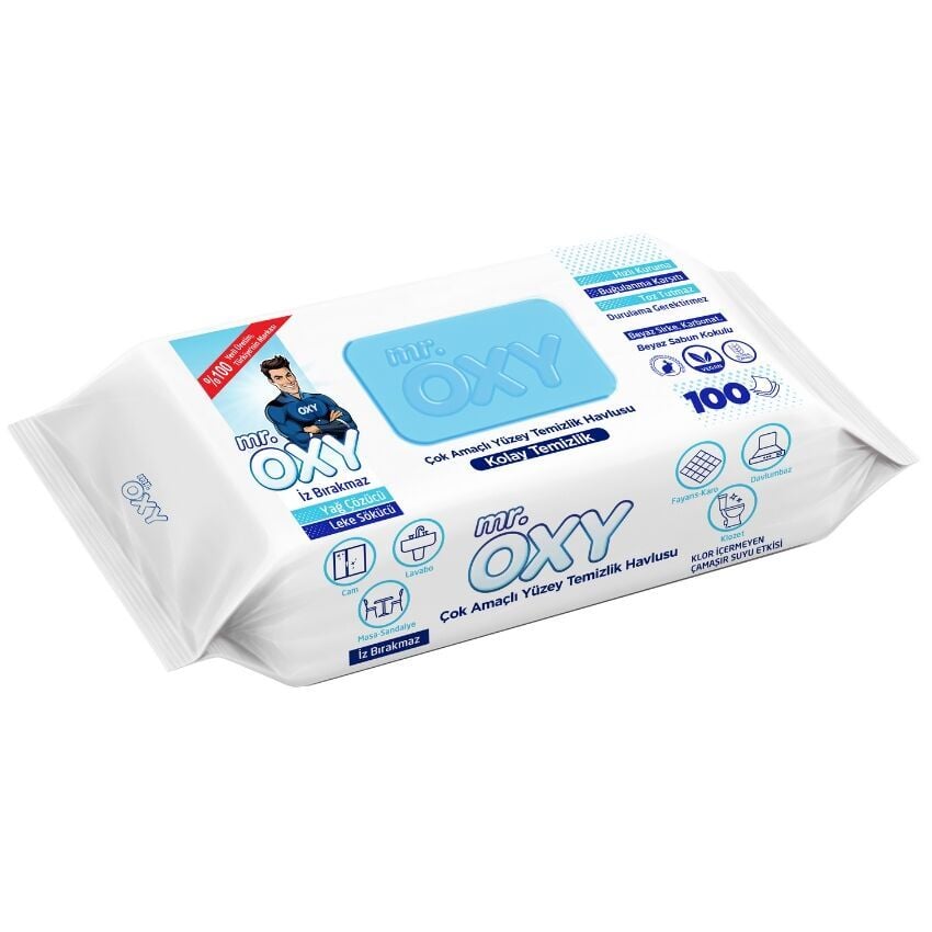 MR OXY ÇOK AMAÇLI YÜZEY TEM.  HAVLUSU 100 LÜ BEYAZ SB