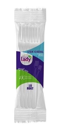 Lüks Plastik Çatal 10 Adet