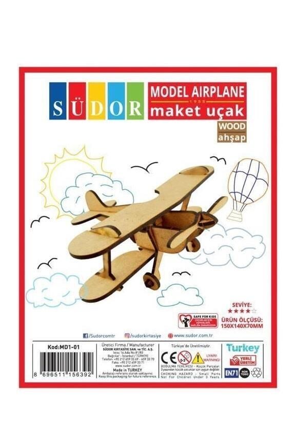 Wood Ahşap Kendin Yap Maket Uçak